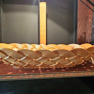 Primo’go Treccia Yellow Weave Ceramic Bread Basket Table Display